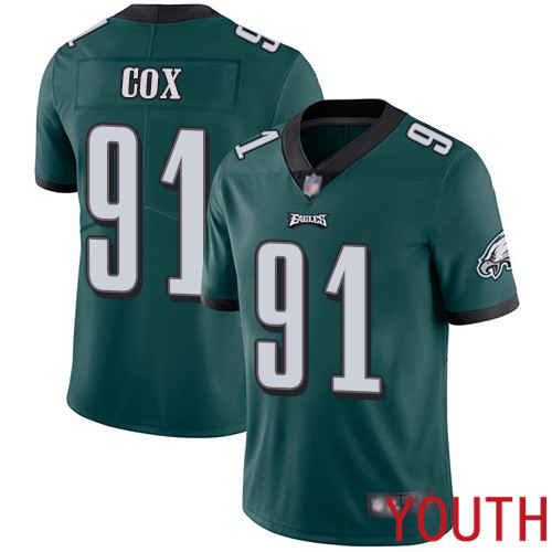 Youth Philadelphia Eagles #91 Fletcher Cox Midnight Green Team Color Vapor Untouchable NFL Jersey Limited Player2->youth nfl jersey->Youth Jersey